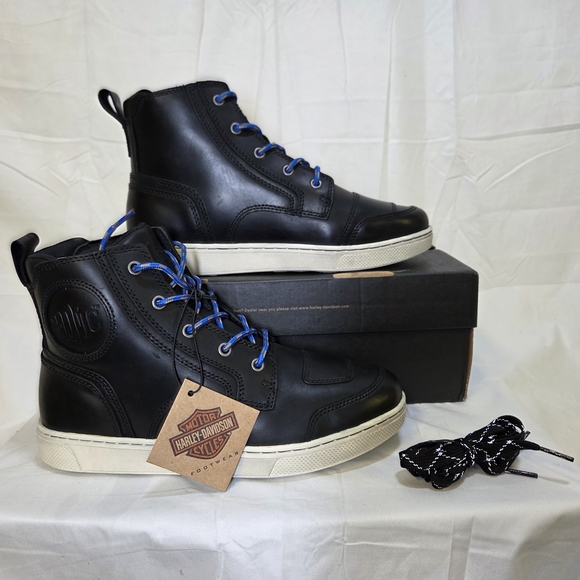 Harley-Davidson Womens Bateman Ankle Pro Riding Sneaker Black Leather Sz 9.5 - Picture 9 of 15